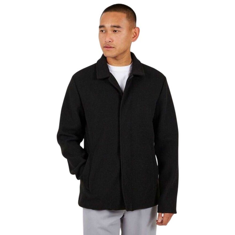 Brave Soul Mens Plain Overcoat / Black